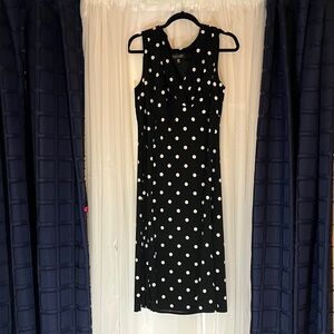 Black Label Black and White Polka Dot Midi Dress